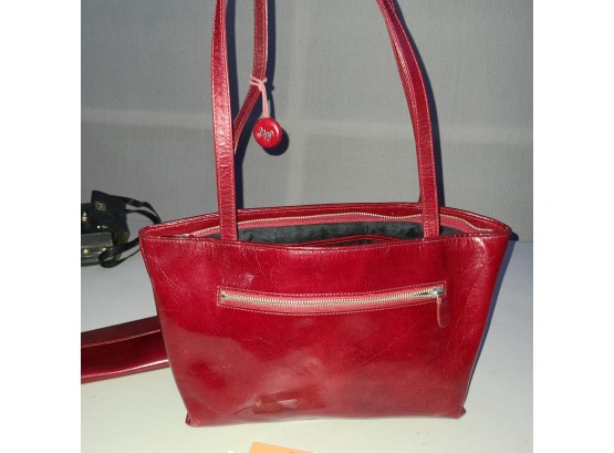LIKE New Designer Monsac Red Leather Purse Original W Matching Wallet L LA S01F13 And LA S01SP403
