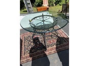 Wrought Iron And Glass Top Table