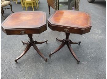 Antique Pair Of Heirloom Quality Weiman Side Tables
