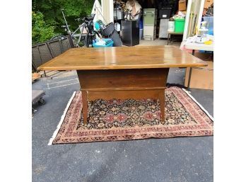 Rare Antique Farmers Kitchen Table With  FlipTop Yeast Bin