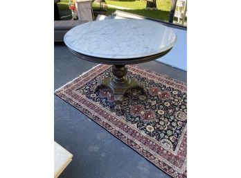 Vintage Coffee Table Marble Top On Wooden Base Made In Italy