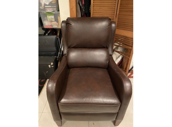 Modern  Sleek Brown Leather  Reclining Chair