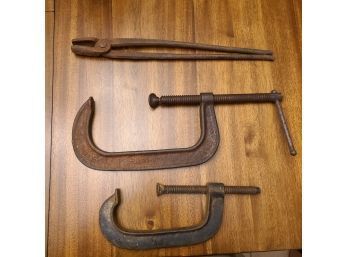 2 Antique Clamps And Grips.