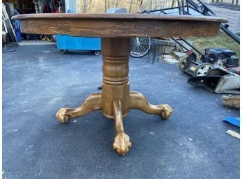 Beautiful Dining Table With Etched Design And Lions Feet Legs