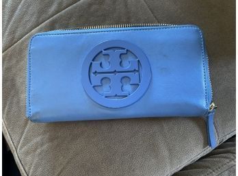 Tory Burch Light Blue Authentic Used Wallet