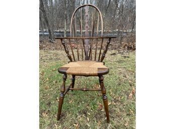 Sikes Unique Antique Wooden Chair With Wicker Seat From Buffalo