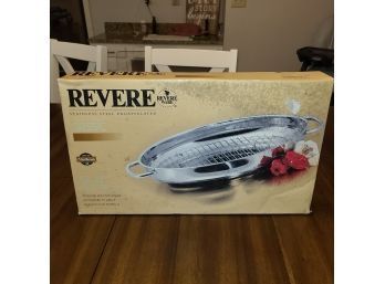 Brand New Revere Wear Stainless Steel And Capsulated Roaster Pan With Rack 15' X 10'