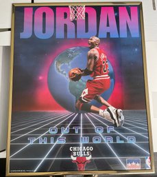 Michael Jordan 'Out Of The World' Chicago Bulls Gold Framed Starline Poster (JA)