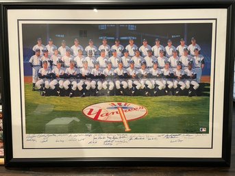 1961 New York Yankees Autograph Poster Signed By 31 Players - Mickey Mantle, Yogi, Ford,  (JA)