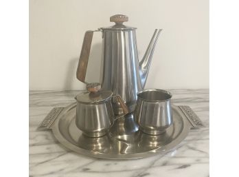Decorator Stainless Mid Century Modern Tea Set