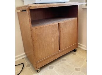 1980s Kitchen Cart With Laminate Top And Pull Out Surface Wheels