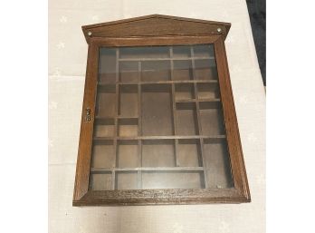 Wooden Curio Cabinet With Glass Door For Small Objects
