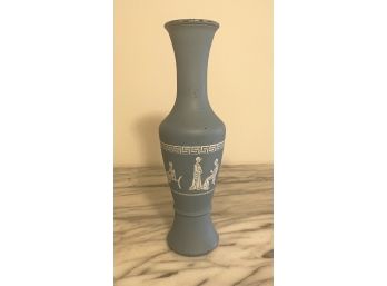 Painted Glass Vase In Style Of Wedgewood Jasper Ware