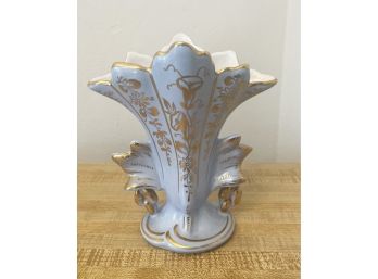 Painted Vase Amoges China Hand Painted Pale Blue And Gold