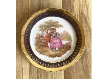 Limoges Plate With Fragonard Courting Couple