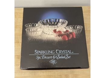5 Piece Sparkling Crystal Dessert Set