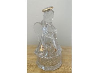 Molded Glass Covered Dish Christmas Angel