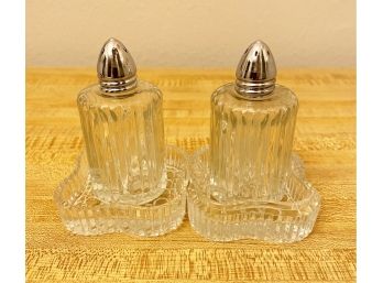 Pair Of Austrian Crystal Salt And Pepper Shakers