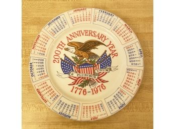 Bicentennial 1976 Calendar Plate Spencer Gifts