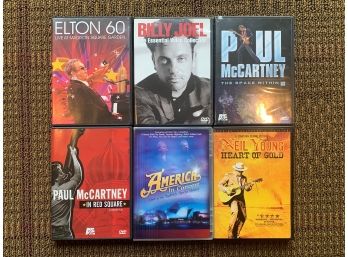 6 ROCK DVDs - Paul McCartney ELTON JOHN Billy Joel NEIL YOUNG America