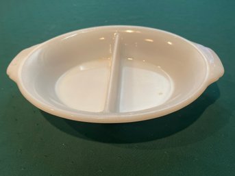 Vintage Fire King 12 Milk Glass Oval Divided