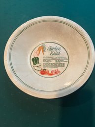Vintage Garden Salad Recipe Serving Bowl
