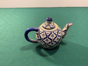 Small, Porcelain Blue & White Tea Pot