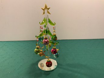 8' Tall Plastic Christmas Tree With Ornaments Wine Glass Charms