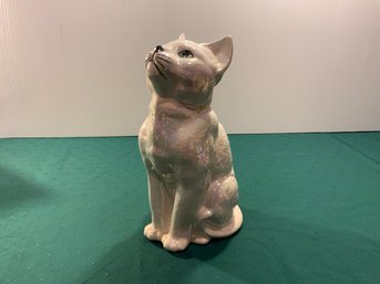 10' Tall Ceramic Iridescent Cat