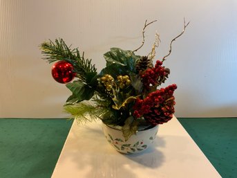Christmas Arrangement In 5 Inch LENOX Holiday Bowl