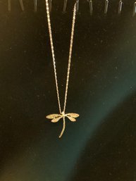 Dragon Fly With Silver Chain Necklace