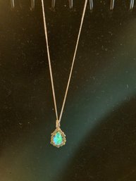 Simulated Blue Opal Necklace