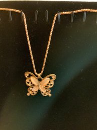 Cute Opal Hollow Butterfly Necklace