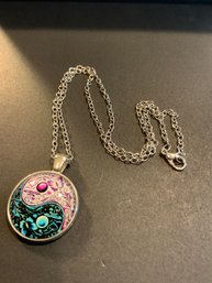 Classic Yin Yang Pendant Necklace Butterfly Symbol