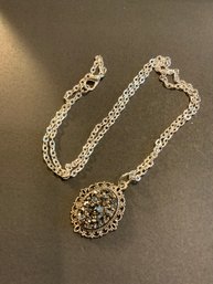 Angel Aura Silver Mica Titanium Crystal Pendant Necklace