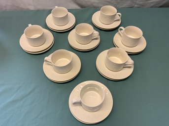 Garland 10 Oz Coffee Cups & Saucers - 8 Cups, 16 Saucers