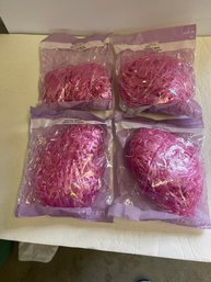 4 Packages (1.7 Oz) Pink  Iridescent Grass Easter Basket Filler