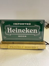 Awesome Heineken Beer Lighted Sign Cash Register Counter Imported Holland Beer