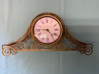 Sterling & Noble Mantle Clock,  Heavy Decorative Metal, Battery Operated