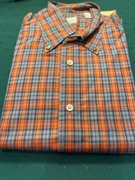1 Ascot Chang Shirt Mens Size Med Loose Fit Long Sleeve Button Down Plaid