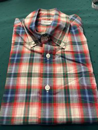 Ascot Chang Shirt Mens Size Medium Loose Fit Long Sleeve Button Down Plaid