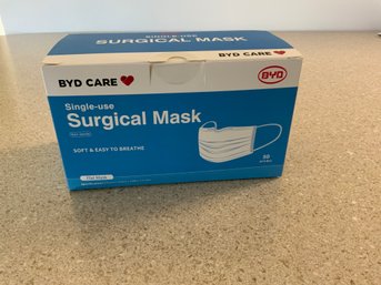 New / Never Opened Box Of Single Use Surgical Masks - 50 Count