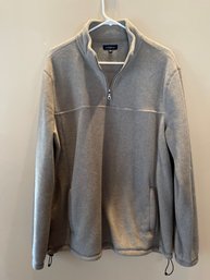 Large - Croft & Barrow Mens Tan Fleece Pullover Quarter Zip Sweatshirt Jacket