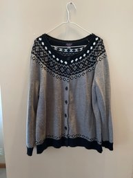 1X - Argyle Button Up Sweater