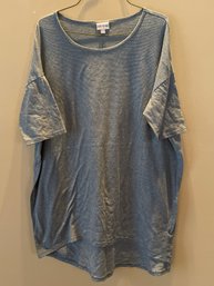 XL -  LuLaRoe Irma Shirt Hi Low / Blue & Blue