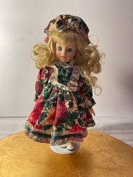 13 Inch Tall Soft Expressions Genuine Porcelain Country Classics Doll With Stand