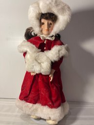 1989 Anco Merchandis Corp Genuine 16 Inch Porcelain Doll With Stand Holiday Collection A
