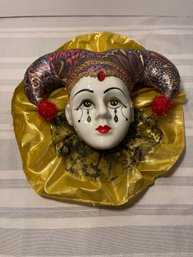 ANCO Mardi Gras Venetian Porcelain 3D Face Mask Wall Hanging Vintage 1996