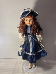 22 Inch Victorian Porcelain Doll Exclusive With Stand