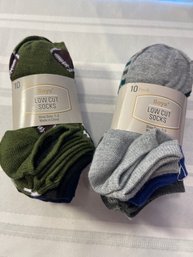 New - 20 Pairs Boys Low Cut Socks / 2 Bundles